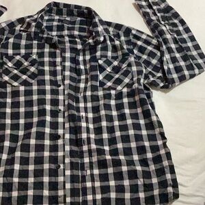 Route 66 Black and White Plaid Casual Shirt Young men’s